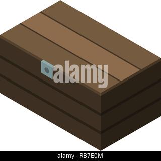 Closed dower chest icon, isometric style Stock Vector