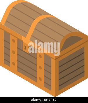 Treasure box icon, isometric style Stock Vector