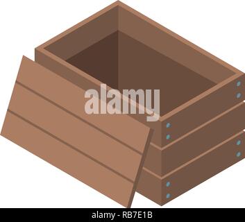Open chest icon, isometric style Stock Vector