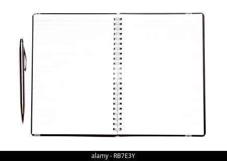blank diary with a pen ready to take a note Stock Photo