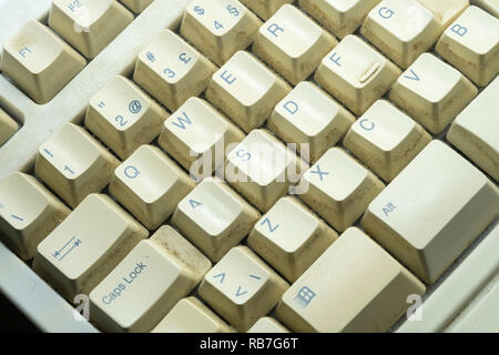 Old dirty computer keyboard Stock Photo