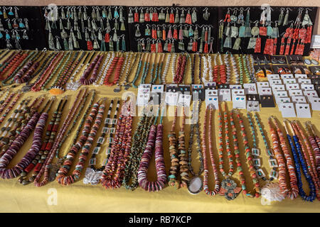 Native American jewelry for sale in Old Town Albuquerque, New Mexico Stock Photo