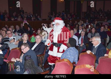 12/7/16 - Santa stops by the Grand Opera House in Wilmington, Delaware, December 7, 2016. Stock Photo