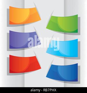 Colorful label paper, vector illustration Stock Vector