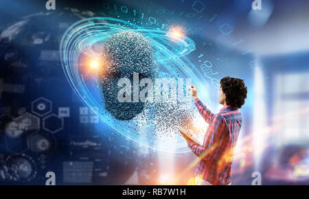 Artificial intelligence and future technologies. Mixed media Stock Photo