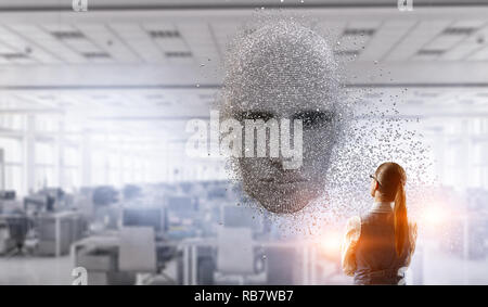 Artificial intelligence and future technologies. Mixed media Stock Photo