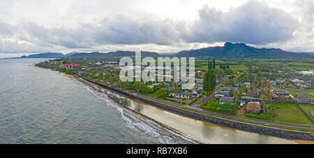 Kapaa Kauai Hawaii Aerial Drone View Stock Photo