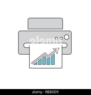Printer icon grey and blue on white background for graphic and web design, Modern simple vector sign. Internet concept. Trendy symbol for website design web button or mobile app. Stock Vector