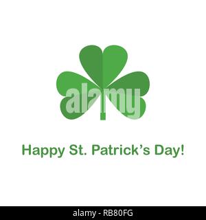 happy st. patricks day green clover leaf on white background vector ilustration EPS10 Stock Vector