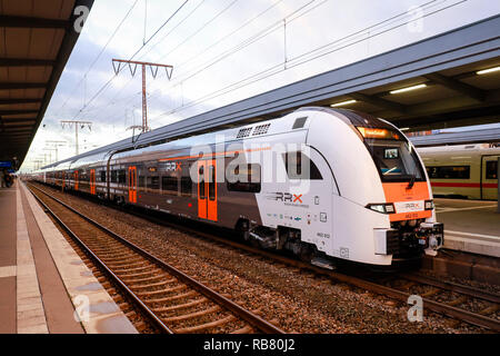 Essen, North Rhine-Westphalia, Ruhr area, Germany - The new RRX, Rhein-Ruhr-Express is located at Essen Central Station. Essen, Nordrhein-Westfalen, R Stock Photo