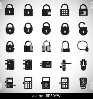 Lock icons set on white background for graphic and web design, Modern simple vector sign. Internet concept. Trendy symbol for website design web button or mobile app. Stock Vector