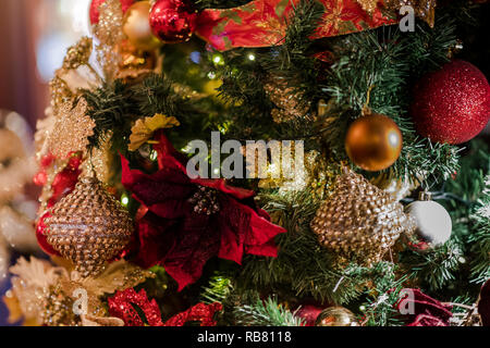 Christmas decorations on a tree Stock Photo