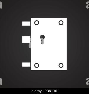 Lock icon on black background for graphic and web design, Modern simple vector sign. Internet concept. Trendy symbol for website design web button or mobile app. Stock Vector