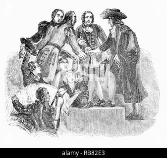 King Billy, king william III of orange crossing the boyne on his white ...