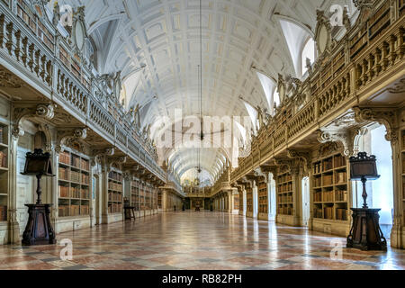 Library, Palace of Mafra or Palacio Nacional, Mafra, Lisbon, Portugal Stock Photo