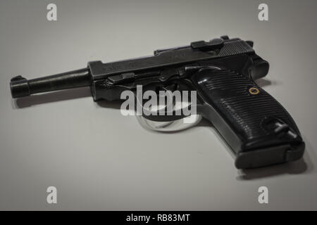 the nazi germany military automatic pistol, Walther P38. World war 2 weapon Stock Photo