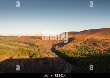 View of the valley and Levisham Bottoms from Skelton Tower in the North York Moors National Park, Yorkshire, England, United Kingdom, Europe. Stock Photo