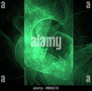 Abstract ufo green fractal background. Fantasy fractal texture. Digital art. 3D rendering. Computer generated image Stock Photo