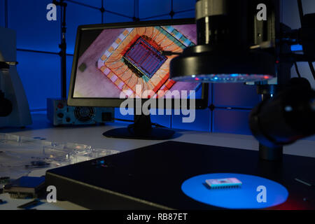 Laboratory of semiconductor chips. The development of modern ...