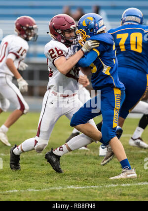 Football action with West Valley vs. Anderson in Anderson, California. Stock Photo