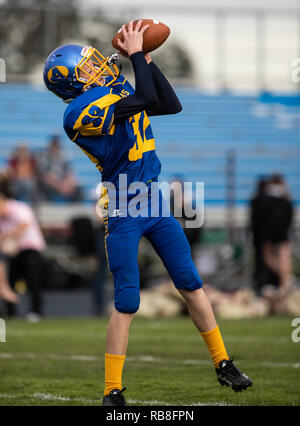 Football action with West Valley vs. Anderson in Anderson, California. Stock Photo