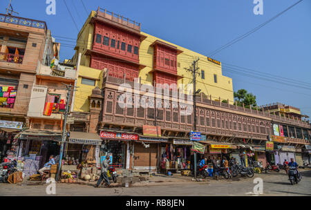 Jodhpur, India - Nov 6, 2017. Ghanta Ghar Market in Jodhpur, India. Jodhpur is the second largest city in state of Rajasthan. Stock Photo