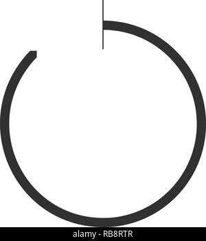 Circular arrow with start point to 360. rotation, centrifuge, cycle concept.mvector illustration isolated on white Stock Vector