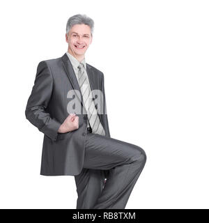 very happy senior businessman. isolated on white Stock Photo