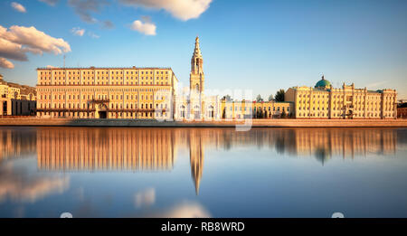 View of Sofiyskaya embankment with Moskva river in Moscow, Russia Stock Photo