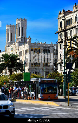 Via Roma Cagliari Sardinia Italy Stock Photo