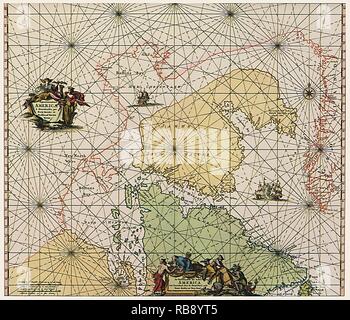 Map of Hudson Bay and Greenland 1715 Stock Photo