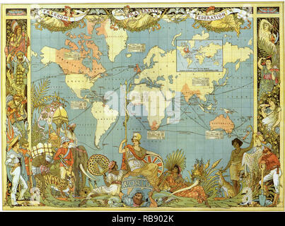 Map of the British Empire in 1886 Stock Photo