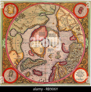 Old World Map 1595 Stock Photo