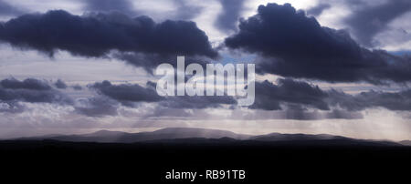 The Cheviot Hills viewed from Foulden on the Scottish Border Stock Photo