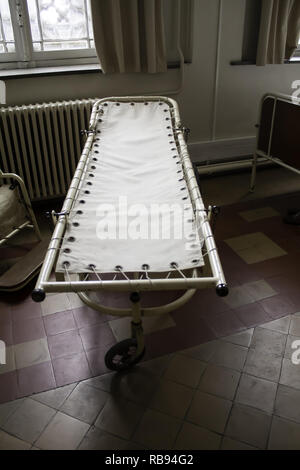 Old hospital beds, detail of old hospital for patients Stock Photo