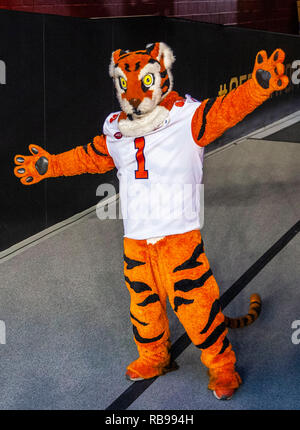 Santa Clara, CA U.S. 07th Jan, 2019. A. Clemson Tiger in the tunnel before the NCAA College Football National Championship game between Clemson Tigers and the Alabama Crimson Tide at Levi Stadium Santa Clara, CA Thurman James/CSM/Alamy Live News Stock Photo