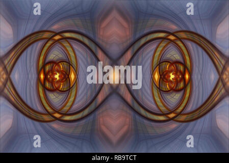 Colored twirl background Desktop texture with eye and curves double Stock Photo