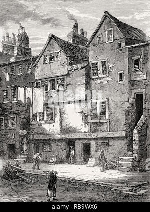 Old Houses In The Cowgate, Edinburgh, Scotland, 19th Century Stock 