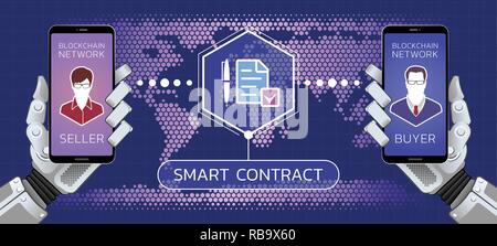 Smart Contract Stock Vector