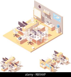 Vector Isometric office with cubicle Stock Vector Image & Art - Alamy