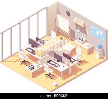 Low poly isometric work place Stock Vector Image & Art - Alamy