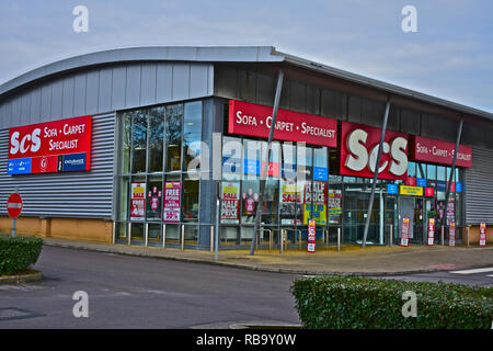 The modern ScS retail store selling Sofas, Carpets and floor coverings. Bridgend Retail Park, South Wales Stock Photo