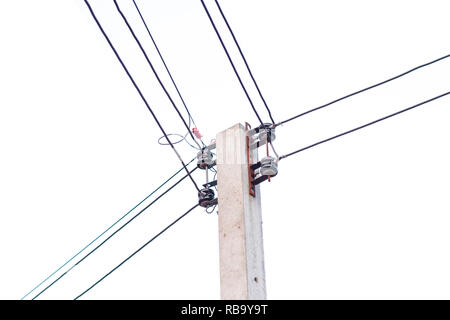 Electric pole isolated on white background Stock Photo