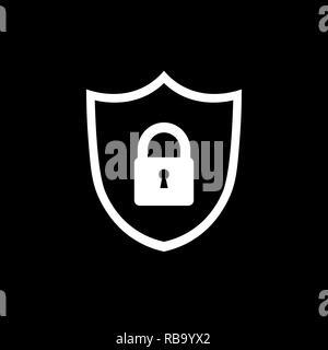 Shield icon. Lock icon. Shield with lock symbol. Stock Vector