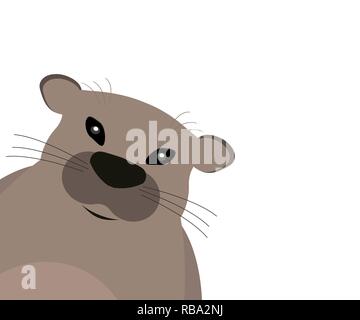 Groundhog on a white background. Stock Vector