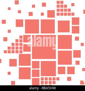 Flat simple vector pattern with square blocks of different size. Stock Vector
