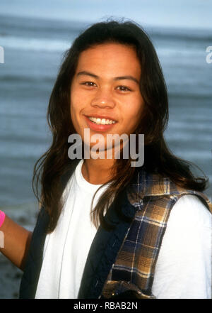 MALIBU, CA - JULY 25: Actor Ernie Reyes Jr. attends 3rd Annual Celebrity Surfing Competition event on July 25, 1993 at Malibu Surfrider Beach in Malibu, California. Photo by Barry King/Alamy Stock Photo Stock Photo