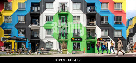 The Netherlands, Amsterdam, Bijlmermeer. Street art. H-buurt. Heesterveld quarter. Restaurant Oma ietje. Stock Photo