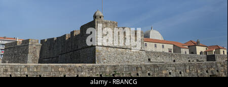 Fort of Sao Joao Batista da Foz panorama. Built in the sixteenth century, is situated acrossed the Douro river mouth, Porto, Portugal. Stock Photo
