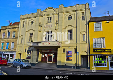 The Palace Cinema in Devizes is operated by Angel Leisure and is a cinema and bingo hall. Traditional old fashioned building in the town centre. Stock Photo